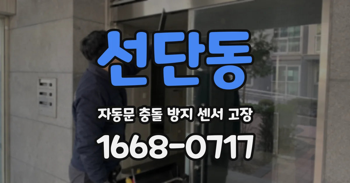 선단동 자동문 충돌 방지 센서 고장