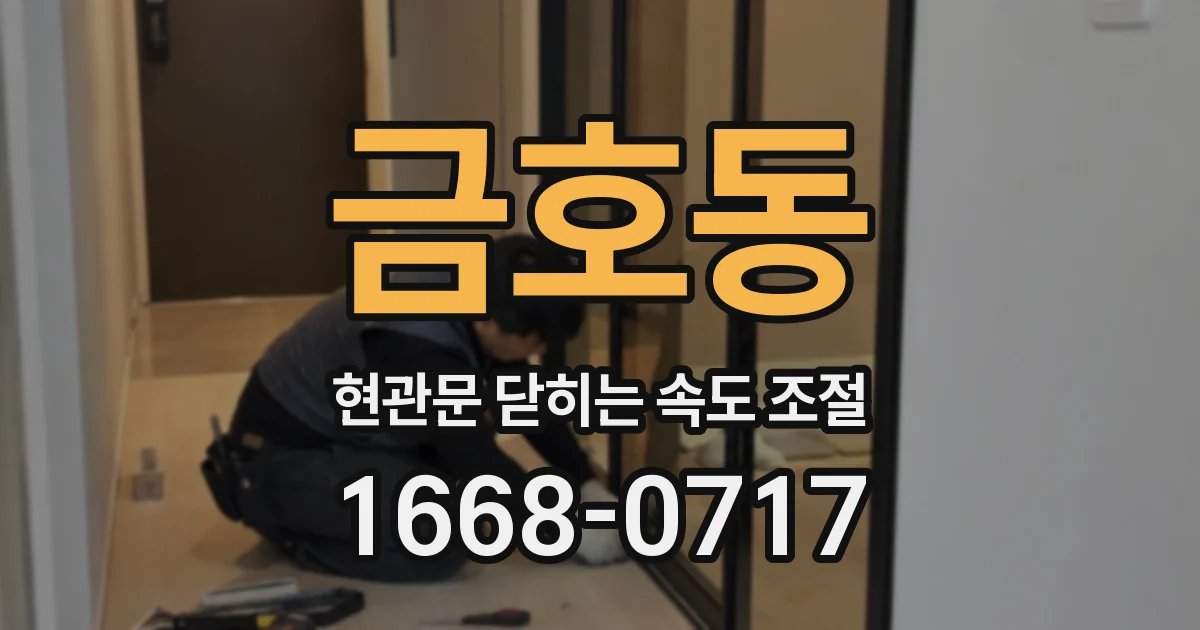 금호동 현관문 닫히는 속도 조절