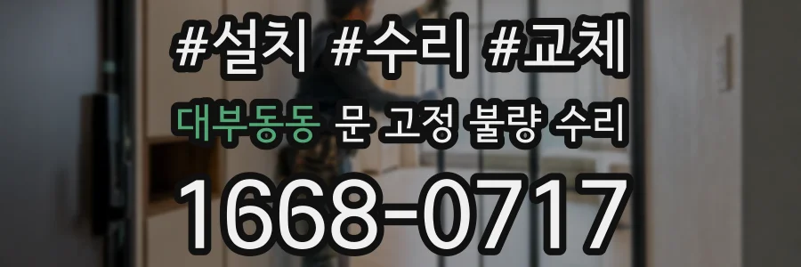 대부동동 문 고정 불량 수리
