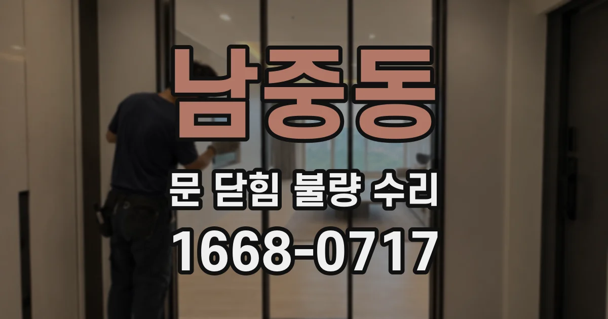 남중동 문 닫힘 불량 수리