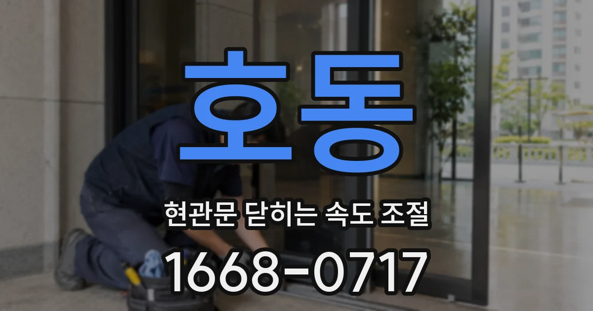 호동 현관문 닫히는 속도 조절