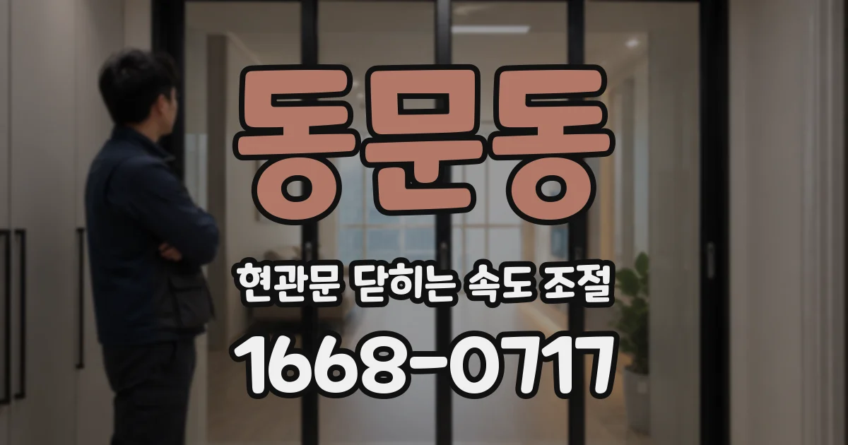 동문동 현관문 닫히는 속도 조절