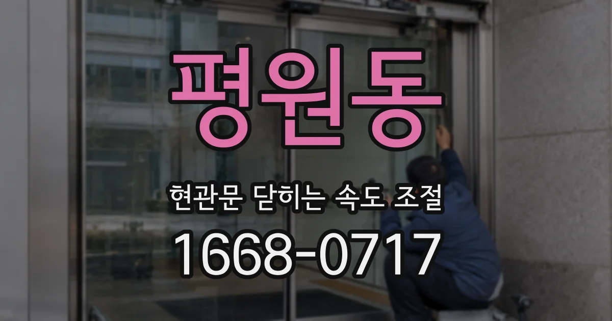 평원동 현관문 닫히는 속도 조절