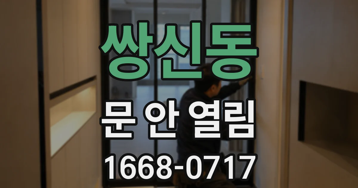 쌍신동 문 안 열림