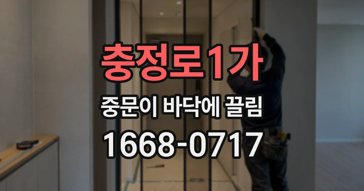 충정로1가 중문이 바닥에 끌림