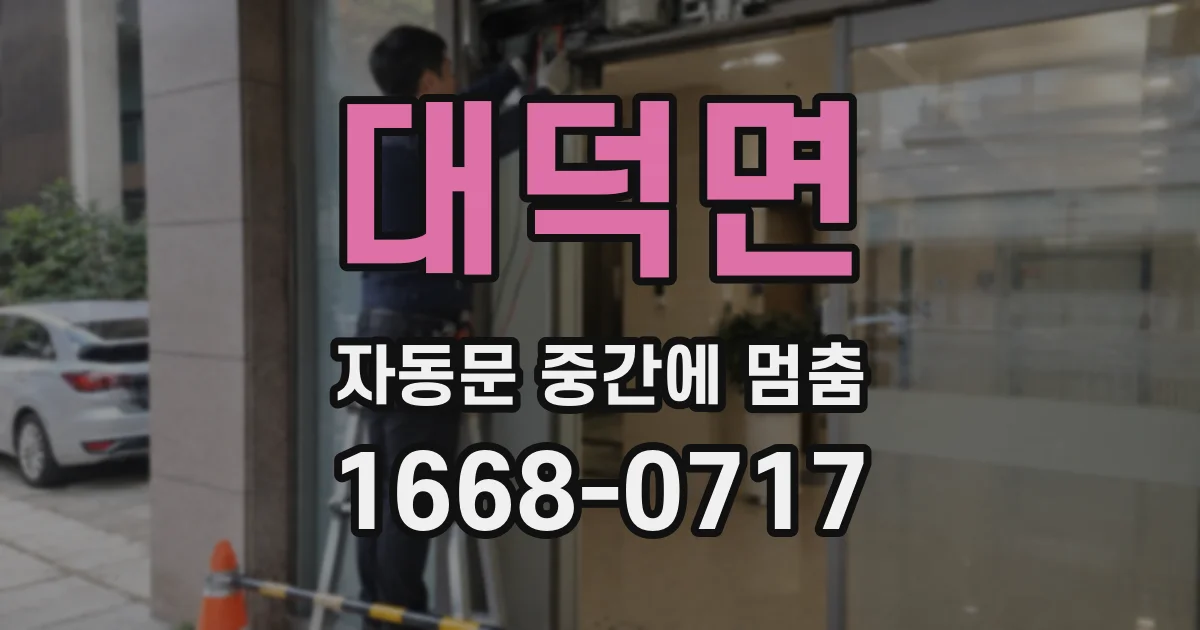 대덕면 자동문 중간에 멈춤
