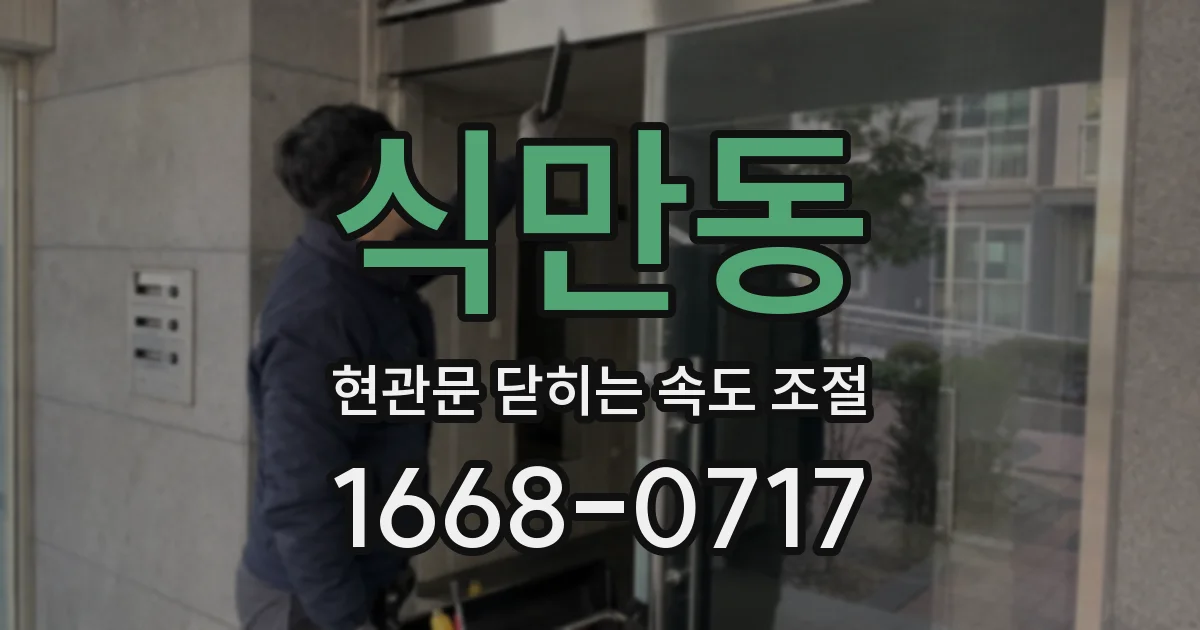 식만동 현관문 닫히는 속도 조절