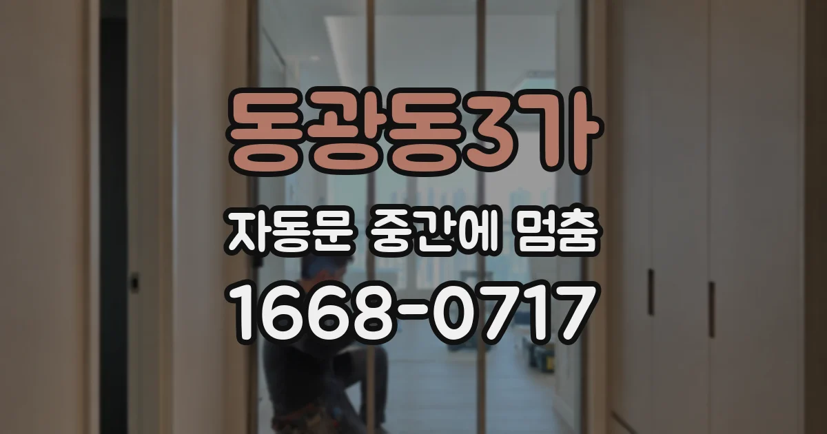동광동3가 자동문 중간에 멈춤