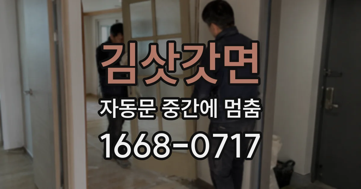 김삿갓면 자동문 중간에 멈춤