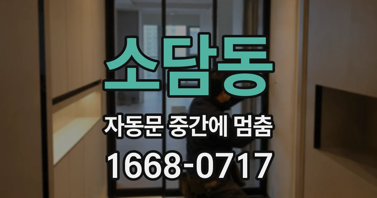 소담동 자동문 중간에 멈춤