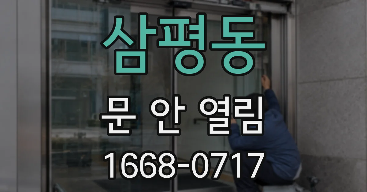 삼평동 문 안 열림