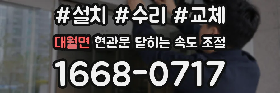 대월면 현관문 닫히는 속도 조절