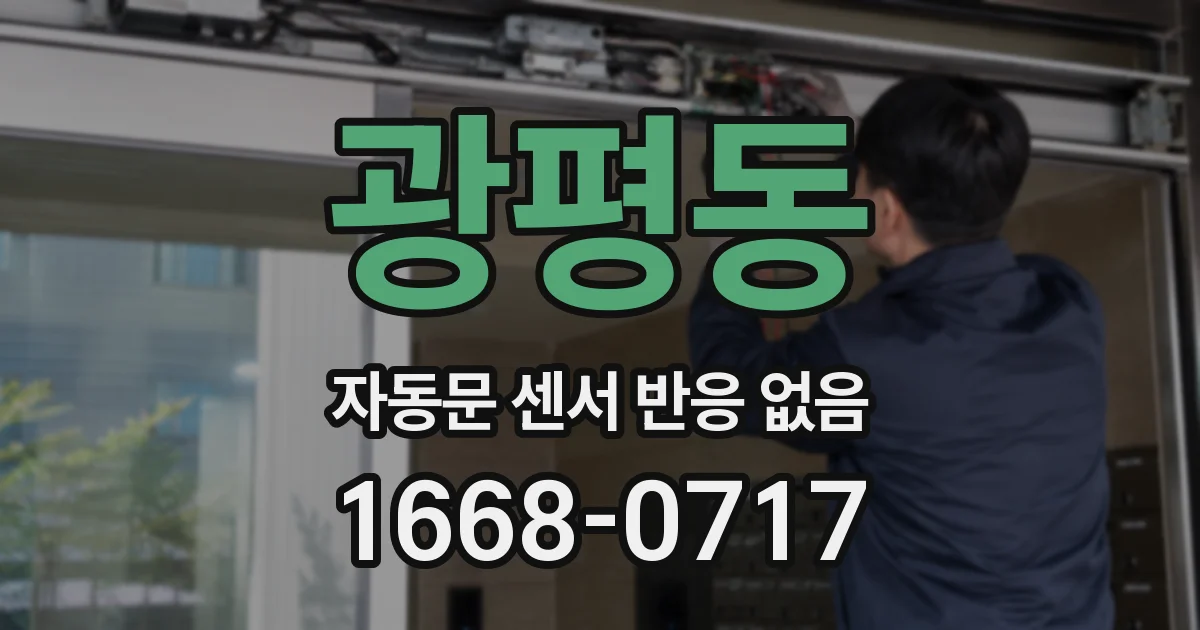 광평동 자동문 센서 반응 없음
