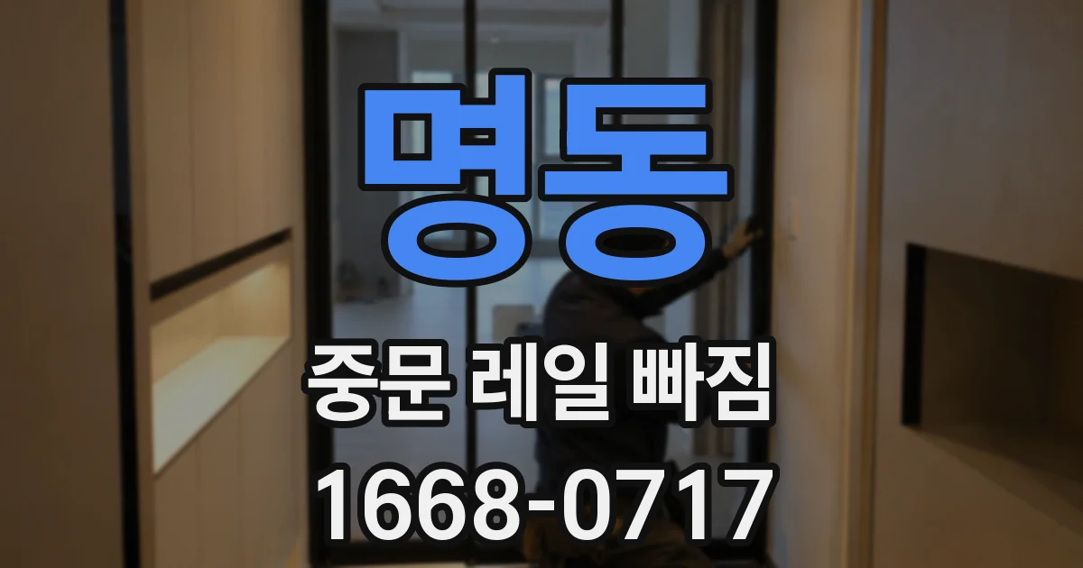 명동 중문 레일 빠짐