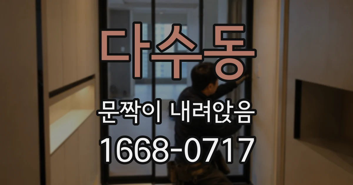 다수동 문짝이 내려앉음