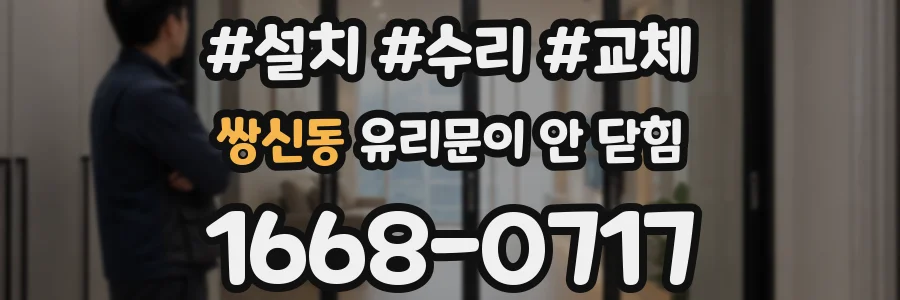 쌍신동 유리문이 안 닫힘