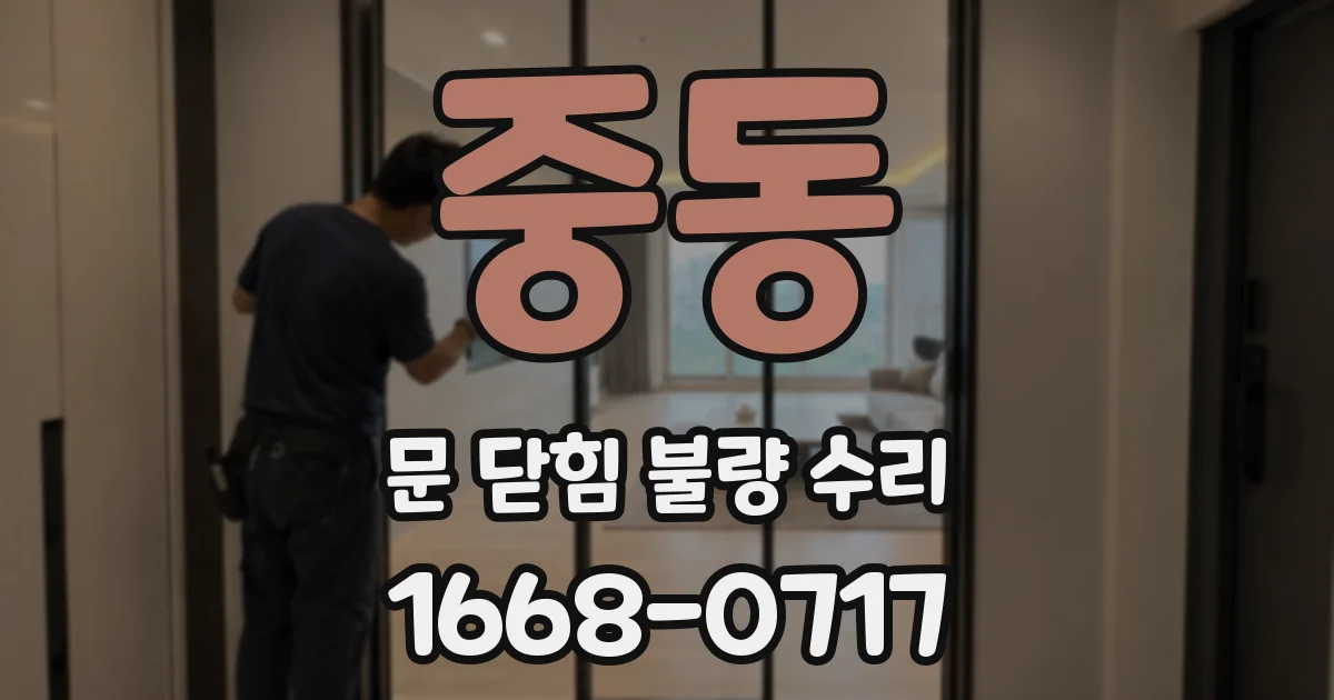 중동 문 닫힘 불량 수리