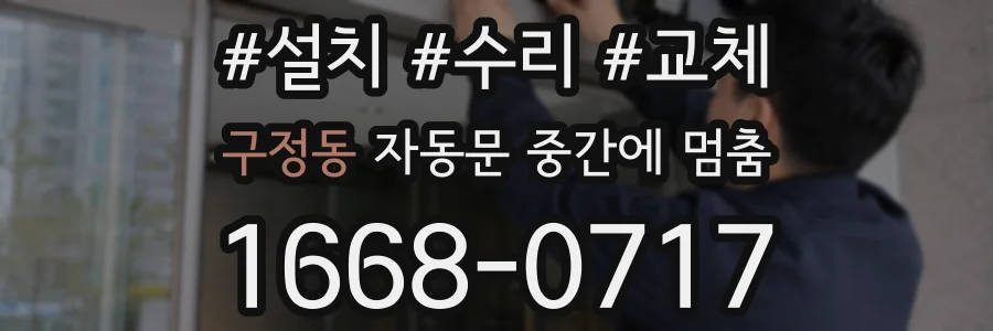구정동 자동문 중간에 멈춤