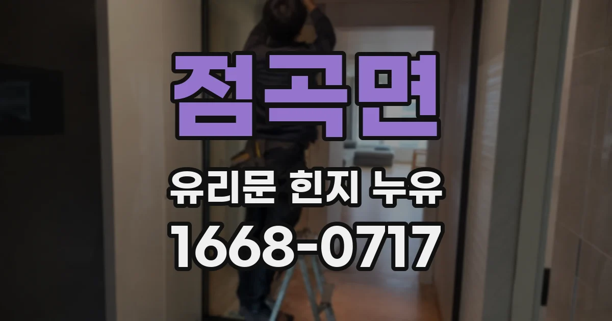 점곡면 유리문 힌지 누유