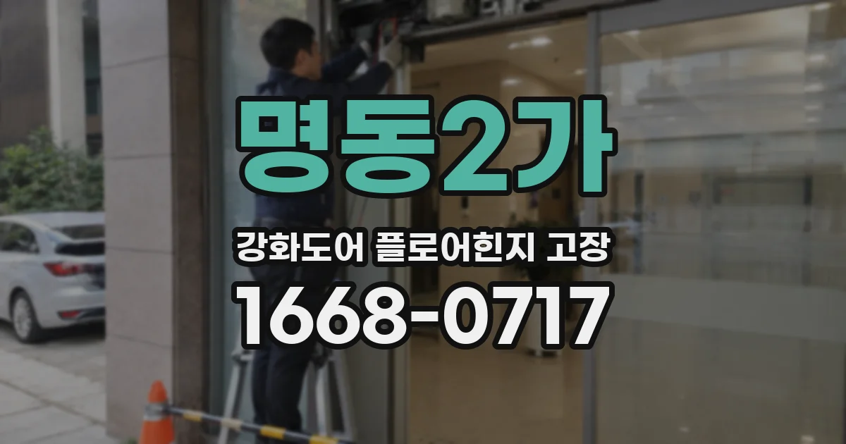 명동2가 강화도어 플로어힌지 고장