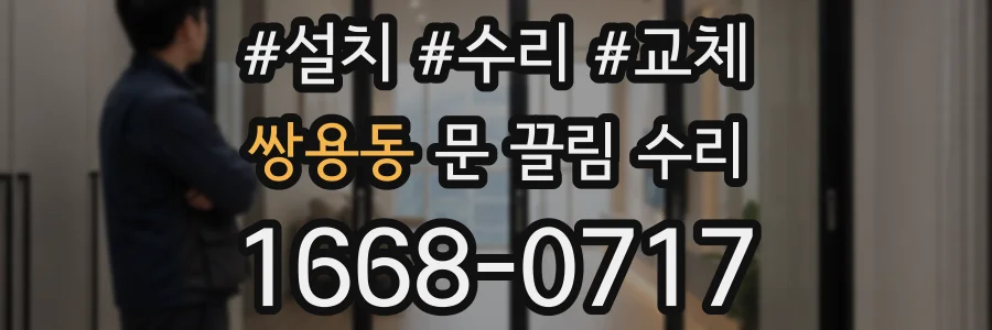 쌍용동 문 끌림 수리