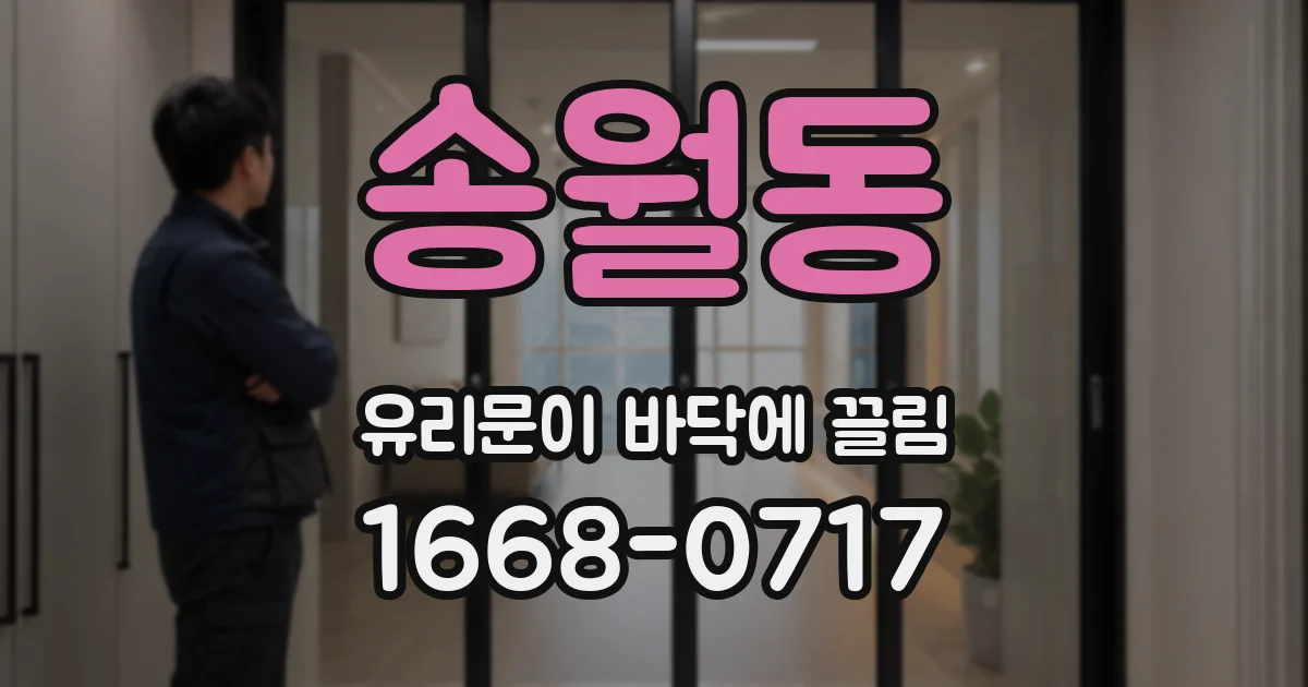 송월동 유리문이 바닥에 끌림