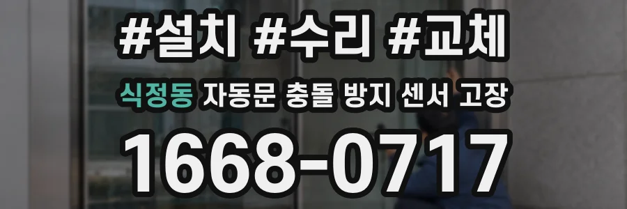 식정동 자동문 충돌 방지 센서 고장