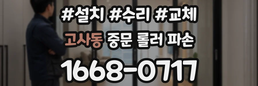 고사동 중문 롤러 파손