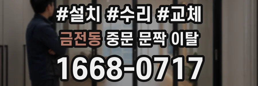 금전동 중문 문짝 이탈