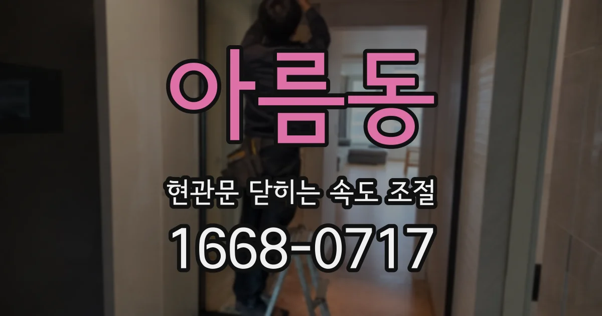 아름동 현관문 닫히는 속도 조절