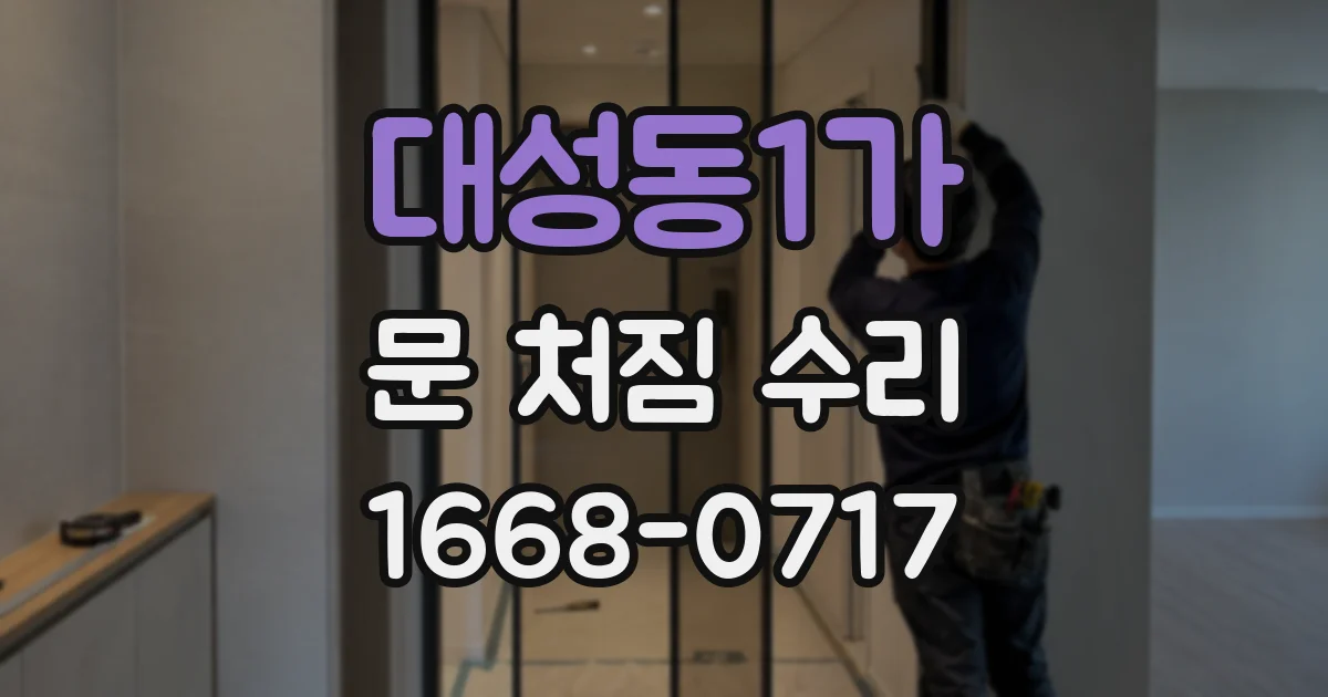 대성동1가 문 처짐 수리