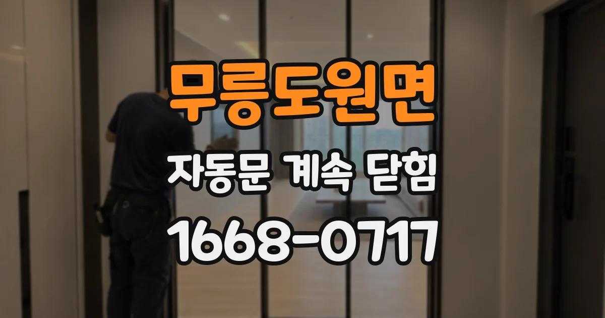 무릉도원면 자동문 계속 닫힘