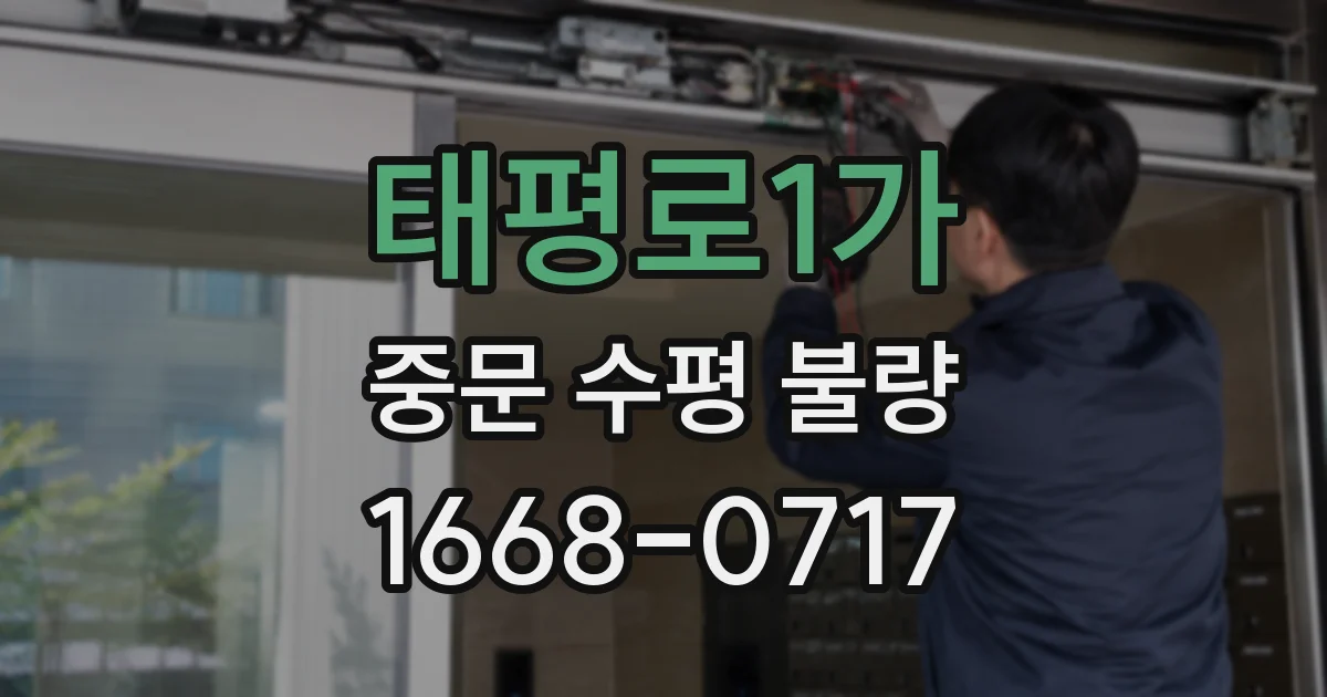 태평로1가 중문 수평 불량