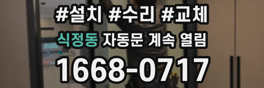 식정동 자동문 계속 열림