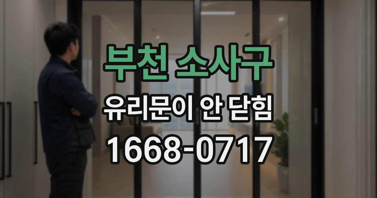 부천 소사구 유리문이 안 닫힘