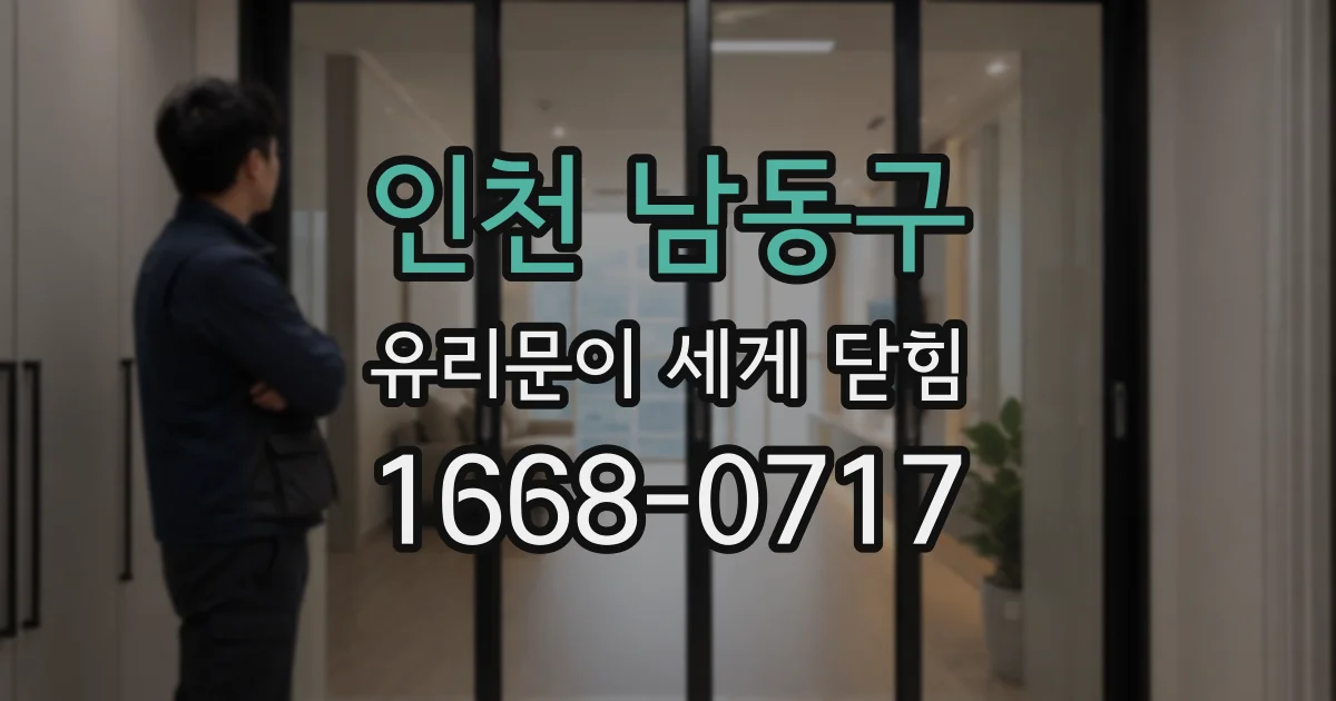 인천 남동구 유리문이 세게 닫힘