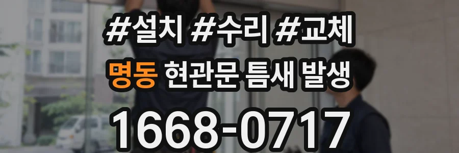 명동 현관문 틈새 발생