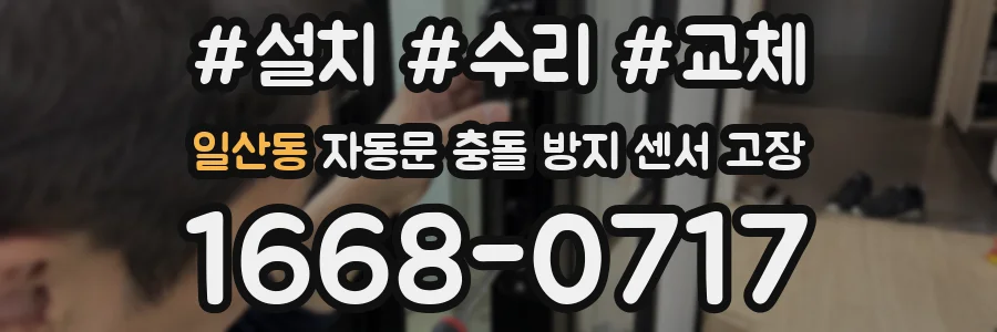 일산동 자동문 충돌 방지 센서 고장