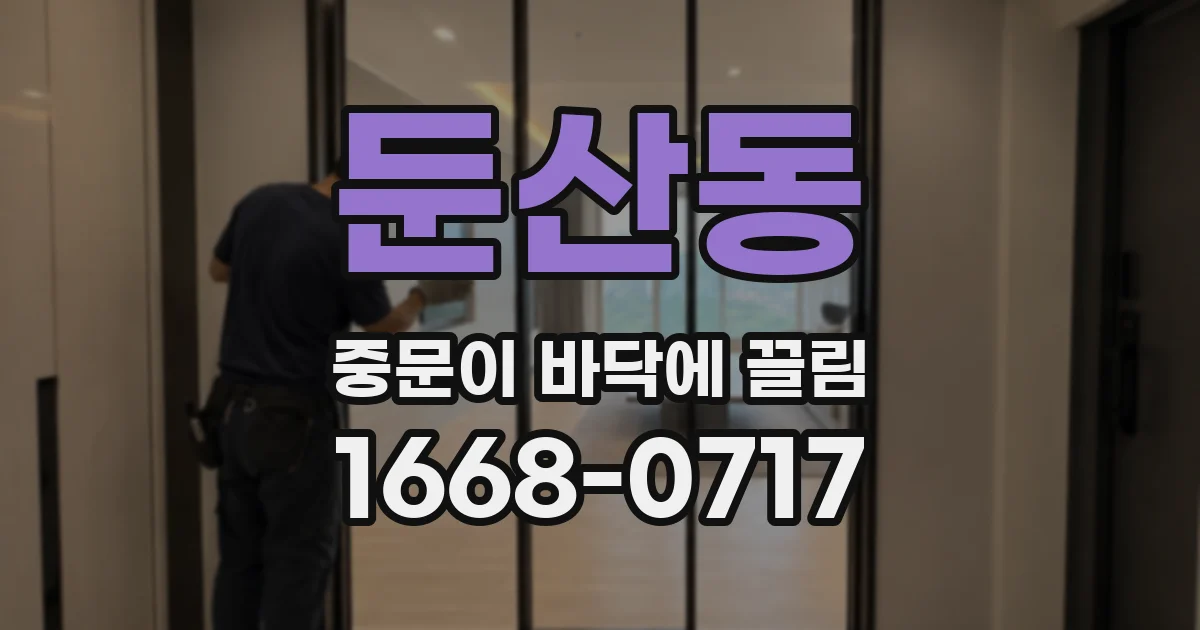둔산동 중문이 바닥에 끌림