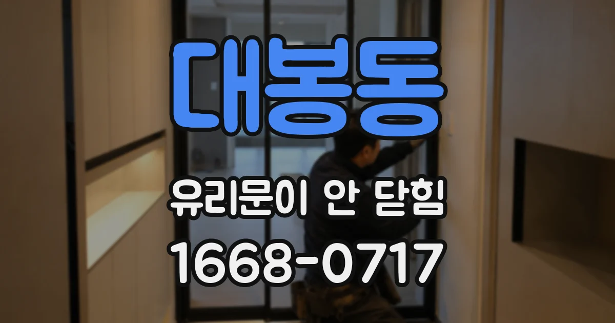 대봉동 유리문이 안 닫힘