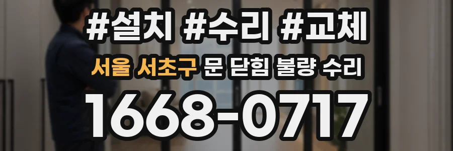 서울 서초구 문 닫힘 불량 수리