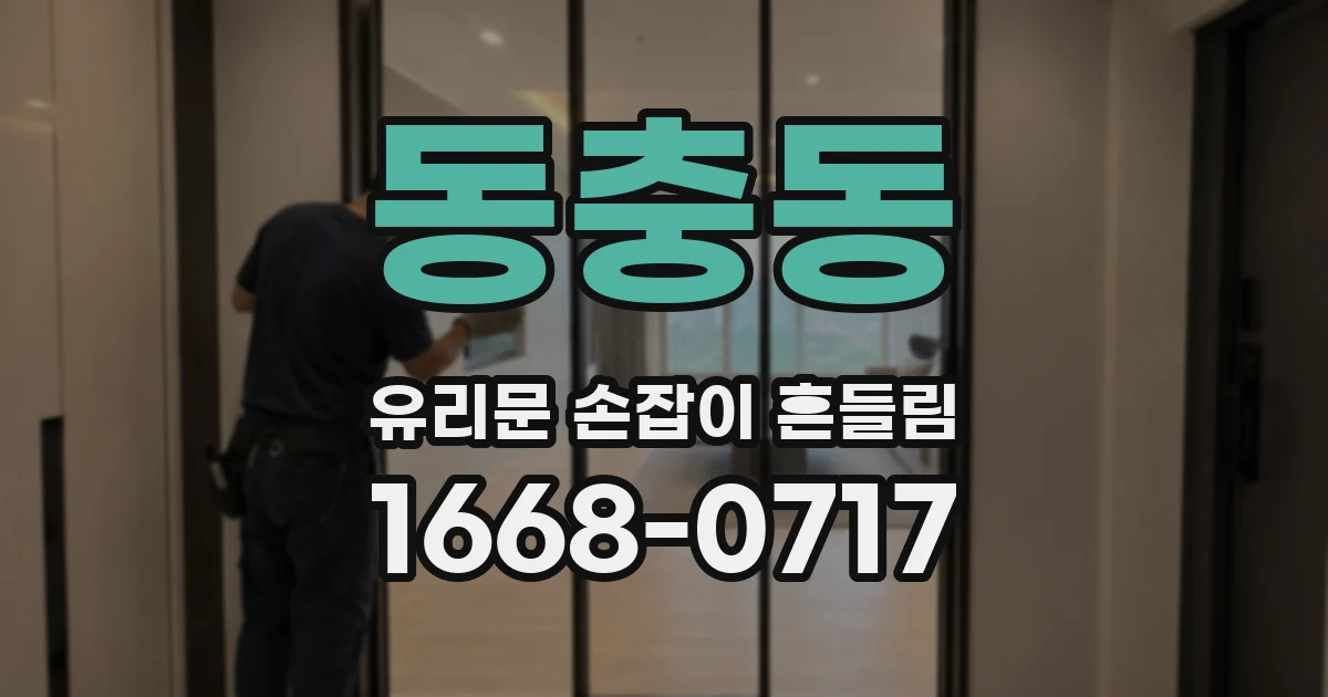 동충동 유리문 손잡이 흔들림
