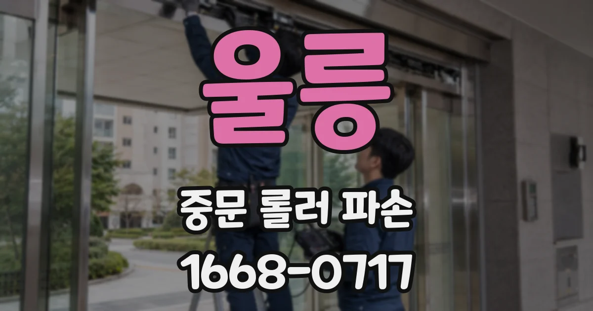 울릉 중문 롤러 파손