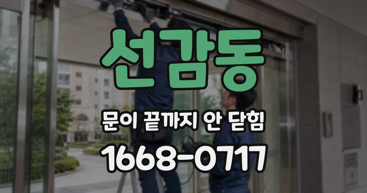 선감동 문이 끝까지 안 닫힘