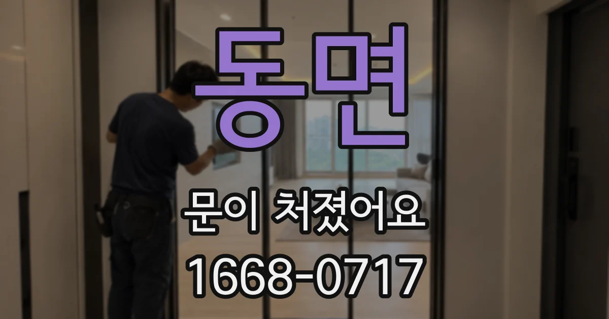 동면 문이 처졌어요