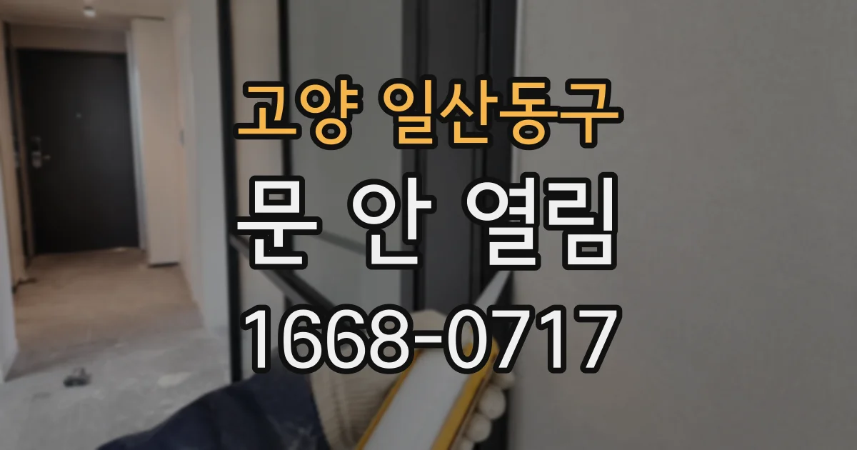 고양 일산동구 문 안 열림