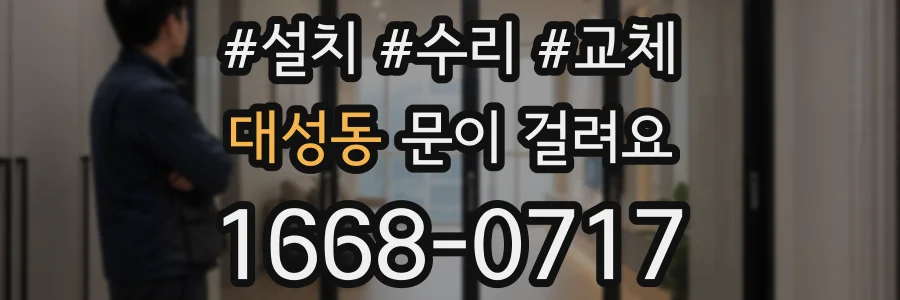 대성동 문이 걸려요