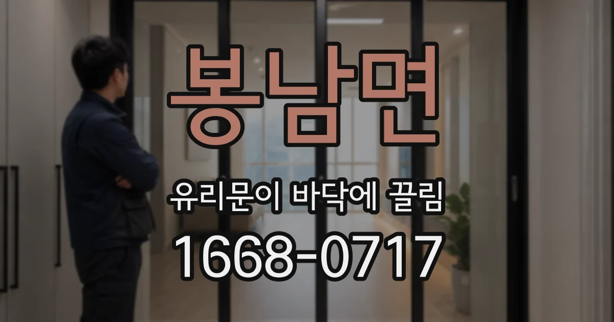 봉남면 유리문이 바닥에 끌림