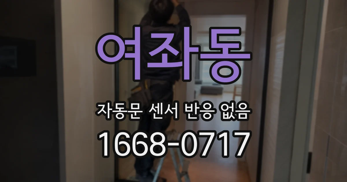 여좌동 자동문 센서 반응 없음