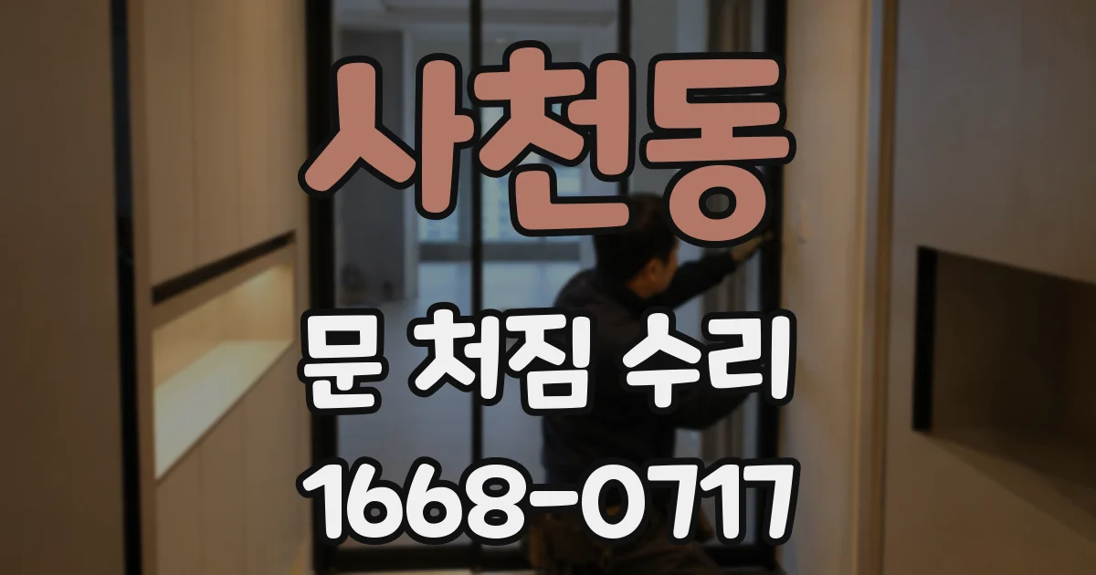 사천동 문 처짐 수리